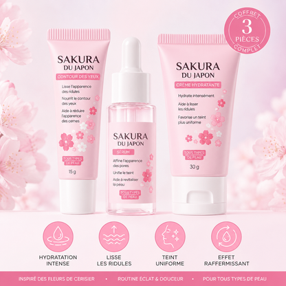 Coffret Soin Visage Sakura — Fleur de Cerisier | 3 ou 5 Pièces