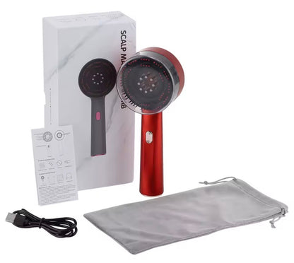 Brosse massante électrique cuir chevelu lumière infrarouge rouge – Satinoria