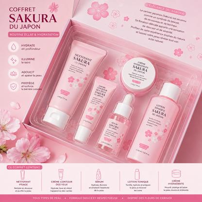Coffret Soin Visage Sakura — Fleur de Cerisier | 3 ou 5 Pièces