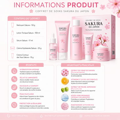 Coffret Soin Visage Sakura — Fleur de Cerisier | 3 ou 5 Pièces