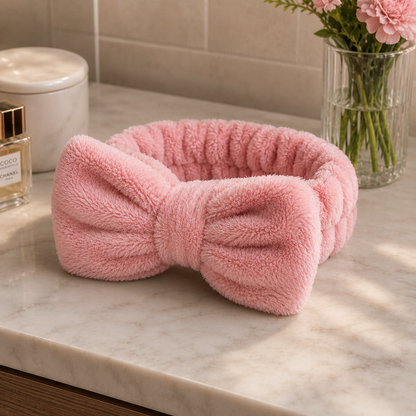 Bandeau spa ultra doux nœud routine beauté visage – Satinoria
