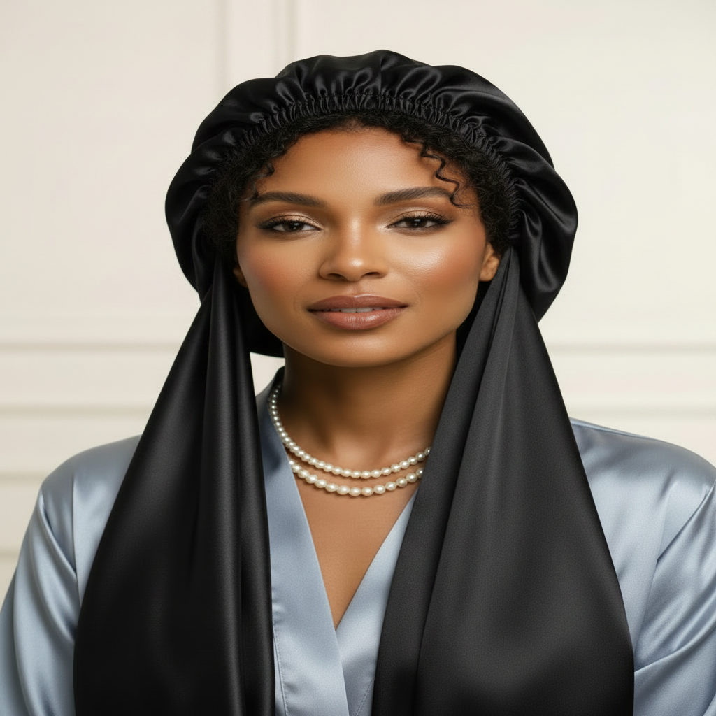 Bonnet Satin Noir