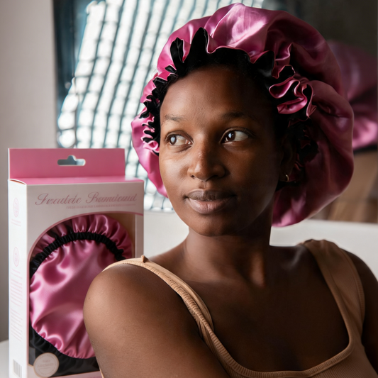 Bonnet en satin premium pour la protection nocturne des cheveux crépus et bouclés – Satinoria